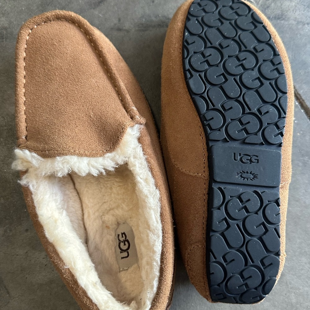 UGG Men's Chestnut Suede Shearling-Lined Slip-On Loafers